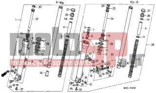 HONDA - CBR1000F (ED) 1988 - Αναρτήσεις - FRONT FORK (CBR1000FH/FJ/FM) - 51403-KF0-003 - SEAT, SPRING