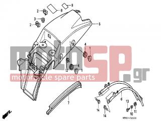 HONDA - NX650 (ED) 1988 - Body Parts - REAR FENDER - 83505-HB7-000 - COLLAR, SIDE COVER MOUNTING