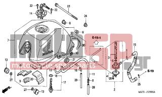 HONDA - CBF500 (ED) 2004 - Body Parts - FUEL TANK - 17500-MET-640ZA - TANK SET, FUEL (WL) *TYPE1*