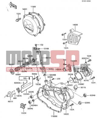 KAWASAKI - KX125 1987 - Engine/Transmission - ENGINE COVERS/WATER PUMP - 11009-1453 - GASKET,CLUTCH COVER