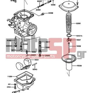 KAWASAKI - LTD 1987 - Engine/Transmission - Carburetor Parts - 16012-1001 - CAP,RUBBER