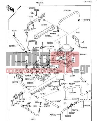 KAWASAKI - NINJA® 250R 1987 - Engine/Transmission - CARBURETOR ASSY - 15001-1263 - CARBURETOR-ASSY