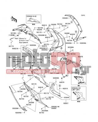 KAWASAKI - NINJA® ZX™-10R 2012 - Body Parts - Cowling Lowers - 11056-0709 - BRACKET
