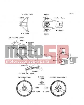 KAWASAKI - NINJA® ZX™-10R 2012 - Body Parts - Decals(Gray)(JCF)(CA,US) - 56054-0964 - MARK,TANK COVER,ZX-10R