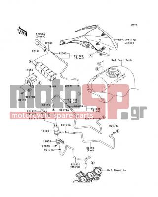 KAWASAKI - NINJA® ZX™-10R 2012 - Body Parts - Fuel Evaporative System(CA) - 92005-0032 - FITTING