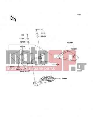 KAWASAKI - NINJA® ZX™-10R 2012 - Body Parts - Seat - 53003-0209-MA - LEATHER,FR SEAT,BLACK