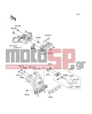 KAWASAKI - NINJA® ZX™-10R 2012 -  - Taillight(s) - 11045-1387 - BRACKET,LICENSE