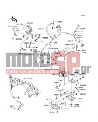 KAWASAKI - NINJA® ZX™-10R ABS 2012 -  - Brake Piping - 43095-0591 - HOSE-BRAKE,M/CYLINDER-ABS HU