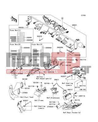 KAWASAKI - NINJA® ZX™-10R ABS 2012 -  - Chassis Electrical Equipment(KCF) - 92172-0262 - SCREW,TAPPING,5X10