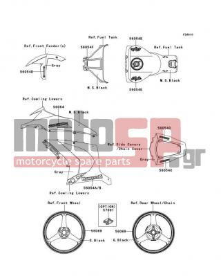 KAWASAKI - NINJA® ZX™-10R ABS 2012 - Body Parts - Decals(Gray)(KCF) - 56054-0964 - MARK,TANK COVER,ZX-10R