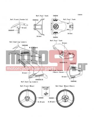 KAWASAKI - NINJA® ZX™-10R ABS 2012 - Body Parts - Decals(Green)(KCF)(CA,US) - 56054-0893 - MARK,TANK COVER,ZX-10R