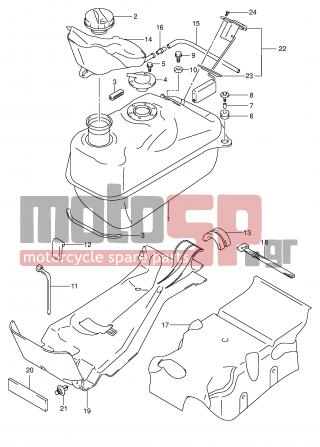 SUZUKI - AN400 (E2) Burgman 2001 - Body Parts - FUEL TANK (MODEL K1/K2) - 09407-18402-000 - CLAMP (L:165)