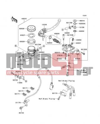 KAWASAKI - NINJA® ZX™-10R ABS 2012 -  - Front Master Cylinder - 92153-0327 - BOLT,SOCKET,8X16
