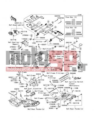 KAWASAKI - NINJA® ZX™-14R 2012 -  - Chassis Electrical Equipment - 11054-0498 - BRACKET,RELAY,RH