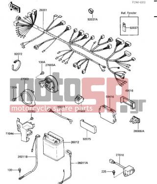 KAWASAKI - ZL1000 ELIMINATOR 1987 -  - CHASSIS ELECTRICAL EQUIPMENT - 92072-056 - BAND,WIRING HARNESS