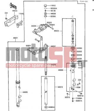 KAWASAKI - ZL1000 ELIMINATOR 1987 -  - FRONT FORK - 44006-1233 - PIPE-RIGHT FORK OUTER