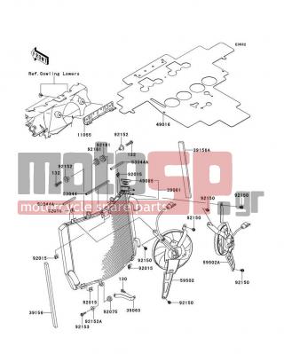 KAWASAKI - NINJA® ZX™-14R 2012 - Κινητήρας/Κιβώτιο Ταχυτήτων - Radiator - 59502-0559 - FAN-ASSY,LH