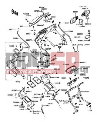 KAWASAKI - CONCOURS 1986 - Body Parts - Cowling(A1) - 27016-1073 - LOCK-ASSY,FAIRING POCKET