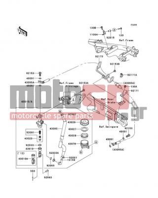 KAWASAKI - NINJA® ZX™-14R 2012 -  - Rear Master Cylinder - 43020-1057 - PISTON-COMP-BRAKE