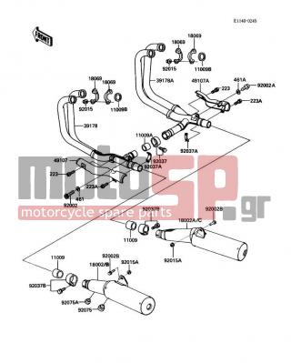 KAWASAKI - CONCOURS 1986 -  - Muffler(s) - 11009-1480 - GASKET,EXHAUST PIPE CONNECTING