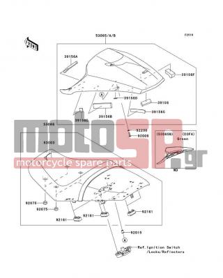 KAWASAKI - NINJA® ZX™-14R 2012 - Body Parts - Seat(ECF/ECFA) - 53065-0066-25V - COVER SEAT,C.S.BLUE