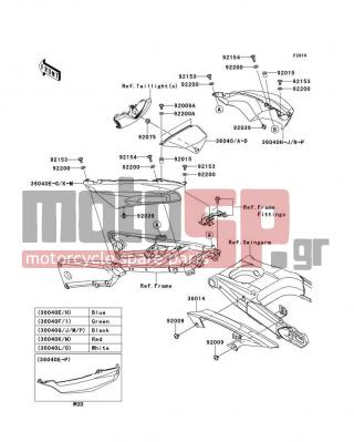 KAWASAKI - NINJA® ZX™-14R 2012 - Εξωτερικά Μέρη - Side Covers/Chain Cover - 36040-0121-660 - COVER-TAIL,LH,M.S.BLACK