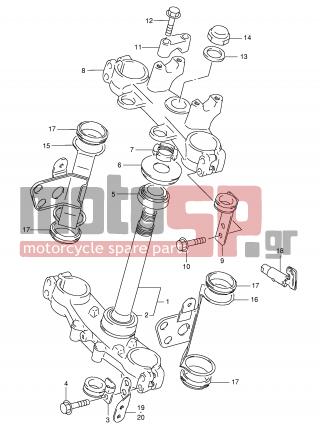 SUZUKI - DR350SE X (E2) 1999 - Frame - STEERING STEM -  - GUIDE, CABLE LH LOWER 
