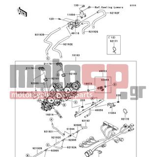 KAWASAKI - NINJA® ZX™-14R 2012 - Engine/Transmission - Throttle - 92192-0578 - TUBE,3.2X7.4X50