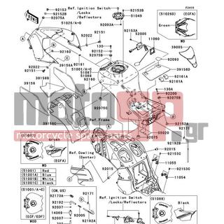 KAWASAKI - NINJA® ZX™-14R 2012 -  - Fuel Tank - 92161-0365 - DAMPER