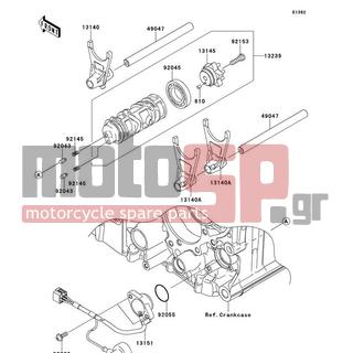 KAWASAKI - NINJA® ZX™-14R 2012 - Κινητήρας/Κιβώτιο Ταχυτήτων - Gear Change Drum/Shift Fork(s) - 13239-0023 - DRUM-ASSY-CHANGE