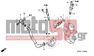 HONDA - XL650V (ED) TransAlp 2002 - Engine/Transmission - WATER PIPE - 19505-MAA-A00 - JOINT, WATER (FR-RR)