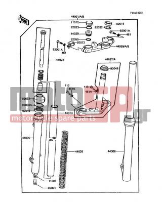 KAWASAKI - KDX80 1986 -  - Front Fork - 44006-1101 - PIPE-RIGHT FORK OUTER