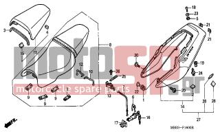 HONDA - VTR1000F (ED) 2002 - Body Parts - SEAT/REAR COWL - 77205-MBB-000ZB - COWL, SINGLE SEAT *R157*