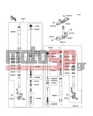 KAWASAKI - NINJA® ZX™-6R 2012 -  - Front Fork - 44071-0633-11G - DAMPER-ASSY,FORK,LH,GRAY