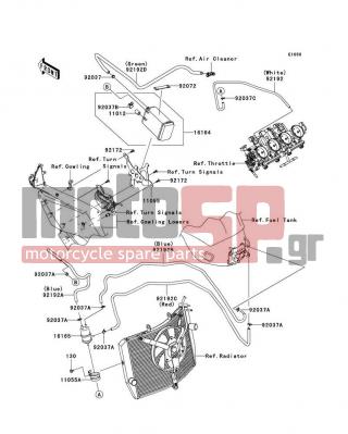 KAWASAKI - NINJA® ZX™-6R 2012 - Body Parts - Fuel Evaporative System(CA) - 92192-0278 - TUBE,SEP.-THROBO,WHITE
