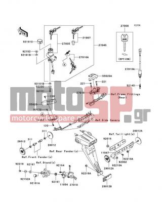 KAWASAKI - NINJA® ZX™-6R 2012 -  - Ignition Switch/Locks/Reflectors - 92145-0091 - SPRING,REAR BRAKE SWITCH