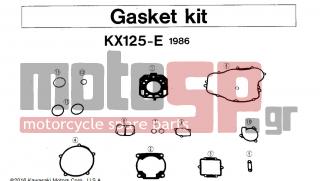 KAWASAKI - KX125 1986 - Engine/Transmission - GASKET KIT - 11009-1453 - GASKET,CLUTCH COVER