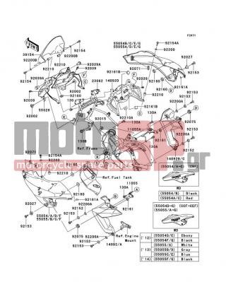 KAWASAKI - VERSYS® 2012 - Body Parts - Cowling - 55054-5214-15Z - COWLING,SIDE,LH,M.S.BLACK