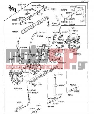 KAWASAKI - NINJA® 1986 - Κινητήρας/Κιβώτιο Ταχυτήτων - CARBURETOR ASSY - 92022-1480 - WASHER,PLAIN,STOP SPR
