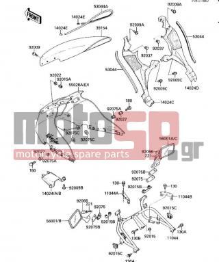 KAWASAKI - NINJA® 1000R 1986 - Body Parts - FAIRING - 92037-1579 - CLAMP