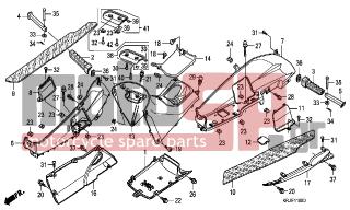 HONDA - FES125 (ED) 2004 - Body Parts - FLOOR PANEL-CENTER COVER (FES1253-5)(FES1503-5) - 83540-KRJ-900ZP - COVER, R. LOWER *PB351P*