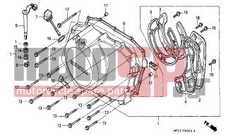 HONDA - XRV750 (ED) Africa Twin 1997 - Engine/Transmission - RIGHT CRANKCASE COVER - 91301-250-000 - O-RING, 21.5MM