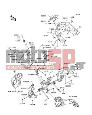 KAWASAKI - VERSYS® 1000 (EUROPEAN) 2012 - Body Parts - Cowling(Upper) - 23062-0758 - BRACKET-COMP