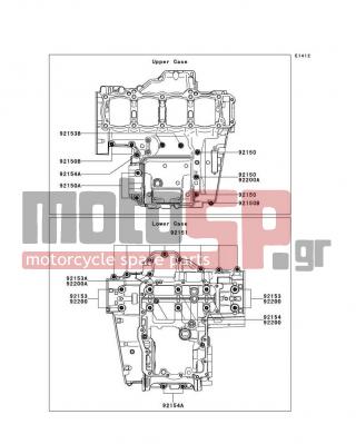KAWASAKI - VERSYS® 1000 (EUROPEAN) 2012 - Κινητήρας/Κιβώτιο Ταχυτήτων - Crankcase Bolt Pattern - 92154-0372 - BOLT,FLANGED,7X50