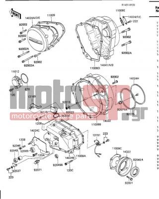 KAWASAKI - VOYAGER 1986 - Engine/Transmission - ENGINE COVERS - 92051-005 - OIL SEAL,TB13225.5