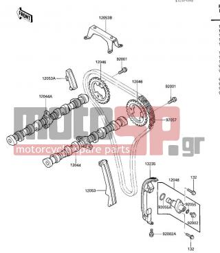 KAWASAKI - VOYAGER XII 1986 - Engine/Transmission - CAMSHAFTS/CHAIN/TENSIONER - 12053-1183 - GUIDE-CHAIN,FR,UPP