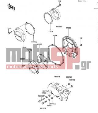 KAWASAKI - VOYAGER XII 1986 - Engine/Transmission - ENGINE COVERS - 11009-1555 - GASKET,COVER,LH