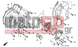 HONDA - XRV750 (IT) Africa Twin 1993 - Engine/Transmission - LEFT CRANKCASE COVER/ WATER PUMP - 95701-0604507 - BOLT, FLANGE, 6X45