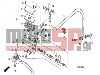HONDA - CBF1000A (ED) ABS 2006 - Frame - CLUTCH MASTER CYLINDER - 93600-040121G - SCREW, FLAT, 4X12