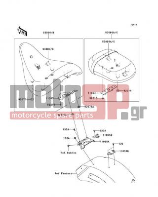 KAWASAKI - VULCAN® 1700 CLASSIC 2012 - Body Parts - Seat - 11055-1190 - BRACKET,STRIKER